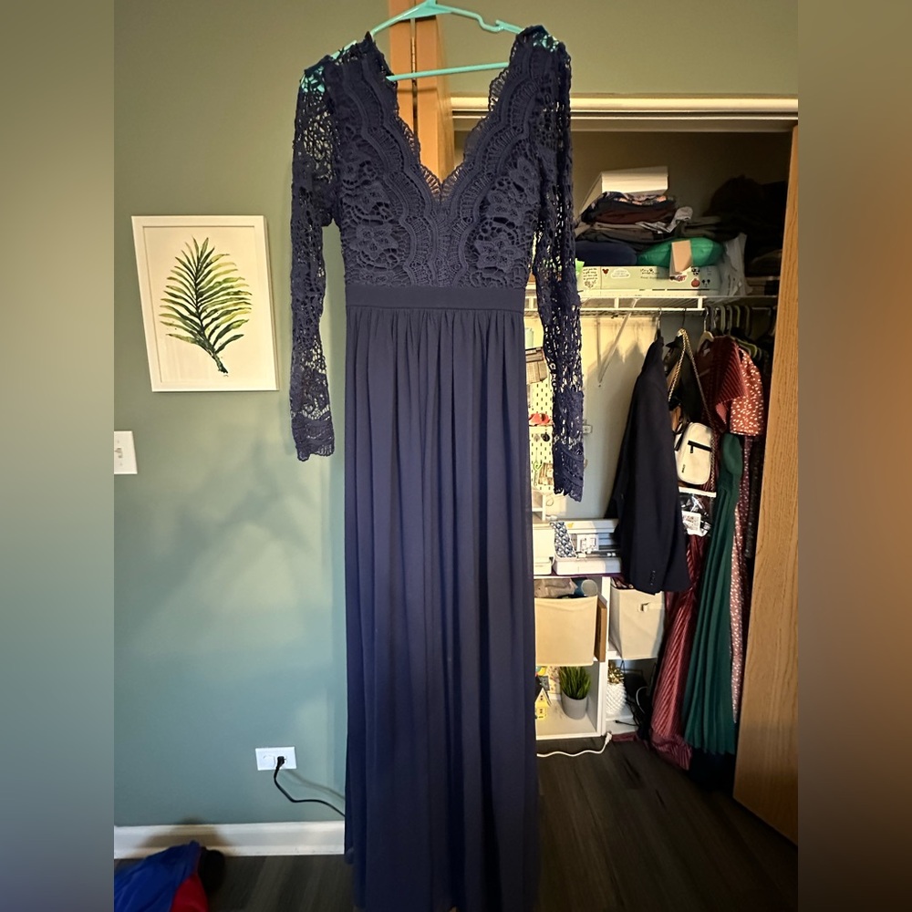 Lulus awaken my love blue maxi dress